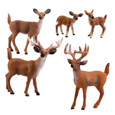 

One Box Surprise Puzzle Toys Simulation Animal Model Set Animal Set Series Send Children Classmates Children's Science Birthday Gifts Christmas Gifts Deer Family