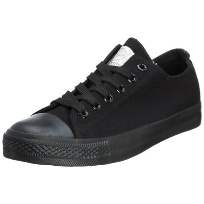 

Warrior pure color tie with low to help fashion tide section couple canvas shoes work shoes WXY167 black 37