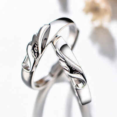 

Athena Sina S925 silver ring live mouth couple ring jewelry jewelry birthday gift Valentine&39s Day gift to send girlfriend on a pair of adjustable pair of white line to send girlfriend Valentine&39s Day birthday gift