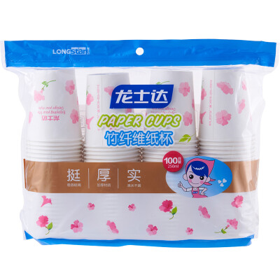 

Jingdong supermarket Long Shida LONGSTAR disposable paper cup 250ml bamboo fiber paper cup 100 loaded