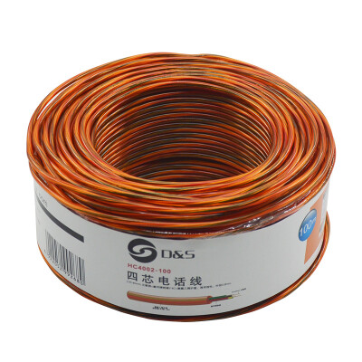 

D & ) HC4002-100 digital four-core telephone line 100 meters home improvement engineering series wire transparent orange