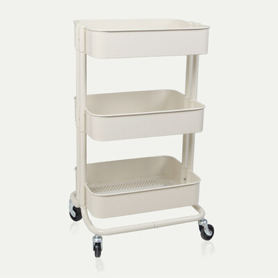 

MADAS Movable Shelf Trolley Shelf Shelf Shelf Three-Layer Beige 13512 35x43x79cm