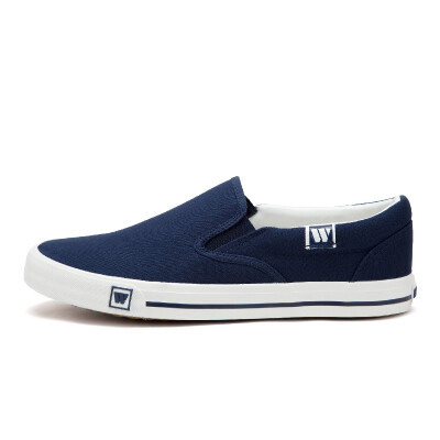 

Backrest warrior men&women spring&summer new canvas shoes men&women low help couple small white shoes a pedal leisure shoes student flat floor shoes canvas shoes WXY-903T navy blue 37