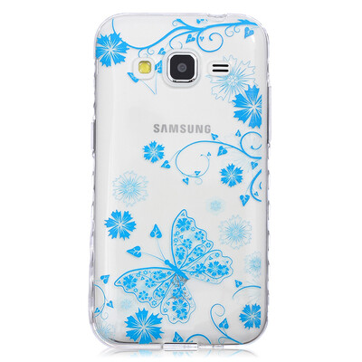 

Blue butterfly Pattern Soft Thin TPU Rubber Silicone Gel Case Cover for SAMSUNG GALAXY CORE Prime G360
