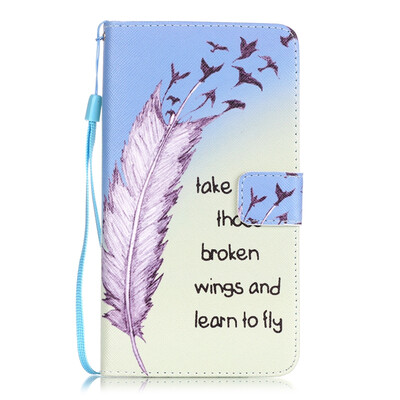 

Feathers&Birds Design PU Leather Flip Cover Wallet Card Holder Case for LS775