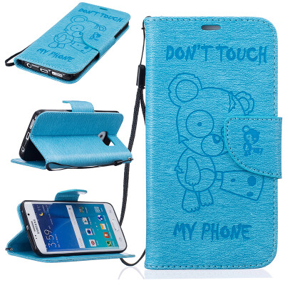 

Light blue Bear Style Embossing Classic Flip Cover with Stand Function and Credit Card Slot for SAMSUNG GALAXY S6 Edge