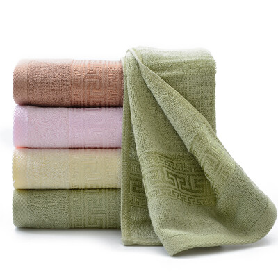 

Bamboo bamboo fiber towel soft and comfortable skin-friendly bamboo charcoal jacquard bath towel Great Wall satin section green