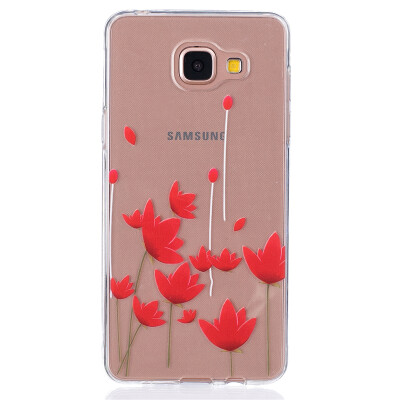 

Red flower Pattern Soft Thin TPU Rubber Silicone Gel Case Cover for SAMSUNG GALAXY A3 2016/A310