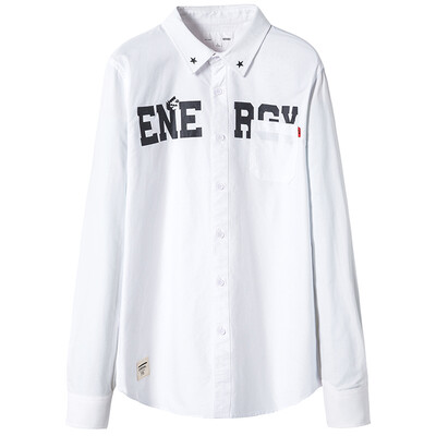 

Semir Men's cartoon alphabet printing casual рубашка с длинными рукавами рубашка корейская версия 13316051020 белый тон L