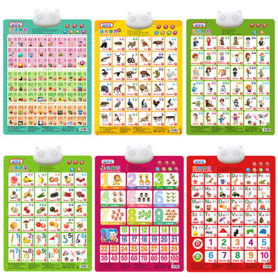 

Cat Pule (MAOBEILE) audio wall charts Cat upgraded version of the full set of high quality 6-Pack (Pinyin + animal + character + fruit number + recognized letters + English letters
