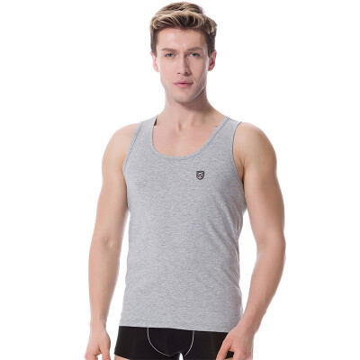 

Modal vest men stretch body breathable round necked modal cotton backing velvet gray L