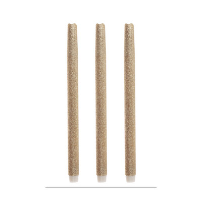 

12 Inches Melted Led Taper Candles with TimerBattery OperatedPack of3