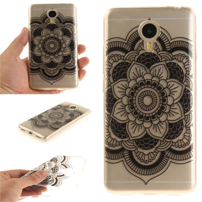 

Black sun flower Pattern Soft Thin TPU Rubber Silicone Gel Case Cover for MEIZU Note 3