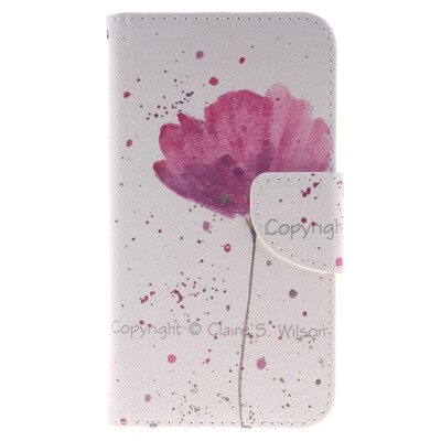 

Purple orchid Design PU Leather Flip Cover Wallet Card Holder Case for LG K10