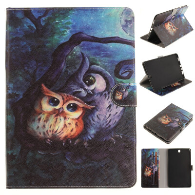 

Oil painting owl Style Embossing Classic Flip Cover with Stand Function and Credit Card Slot for SAMSUNG GALAXY Tab A 9.7 T550