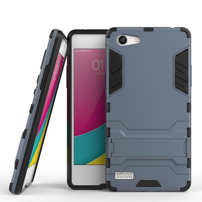 

Dark blue Slim Robot Armor Kickstand Shockproof Hard Rugged Rubber Back Case For OPPO A33
