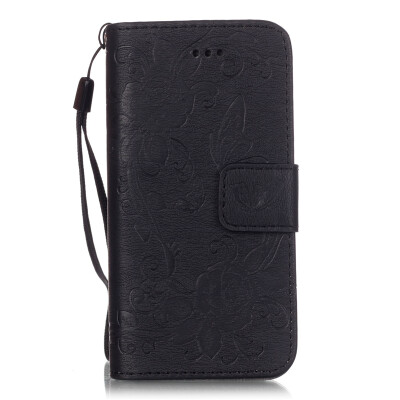 

Black Butterfly Style PU Leather Flip Cover Wallet Card Holder Case for IPHONE 6