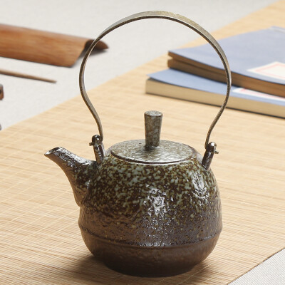 

【Jingdong Supermarket】 Junyu black pottery teapot filter tea teapot Japanese tea ceremony Kung Fu tea with stone glaze pillow pot