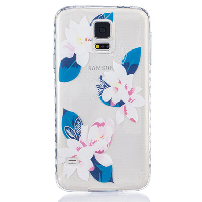 

Purple lily Pattern Soft Thin TPU Rubber Silicone Gel Case Cover for SAMSUNG GALAXY S5