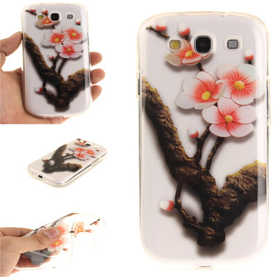 

Four plum blossoms Pattern Soft Thin TPU Rubber Silicone Gel Case Cover for SAMSUNG Galaxy S3 I9300