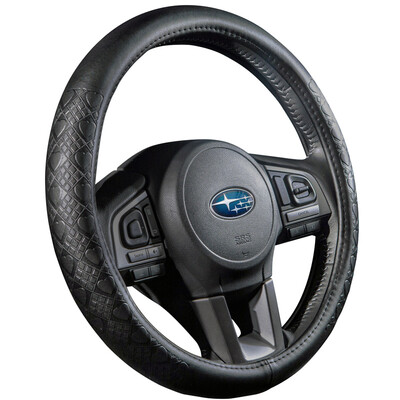 

Fat tiger leather four seasons general car steering wheel set medium black embossed sets