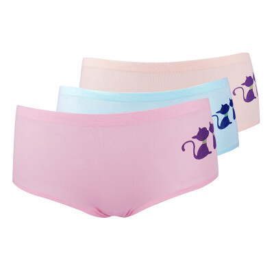 

Showna womens 4 pack sexy mid-waist cartoon cotton crotch panties