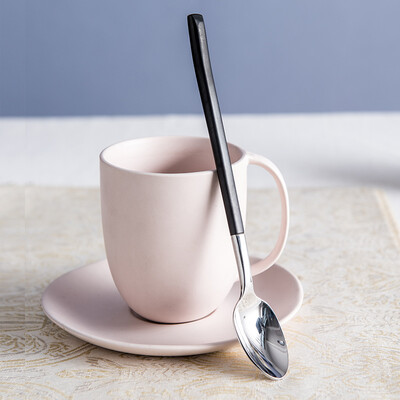 

Yijia IJARL Western Tableware Stainless Steel Scrub Spoon Dessert Coffee Spoon Spoon Spoon Handbag Set Black Silver Handle Spoon