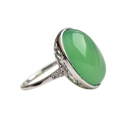 

Yoursfs Luxurious Rose Gold Plated Oval Green CatS Eye Women Fashion Ring