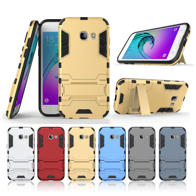 

Gold Slim Robot Armor Kickstand Shockproof Hard Rugged Rubber Back Case For SAMSUNG GALAXY A3 2017/A320