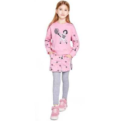 

Barbara (BALABALA) children's clothing girls in the big children's children's long sleeves two-piece women spring 28041170104 pink 120