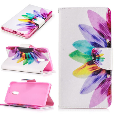 

Seven color flowers Design PU Leather Flip Cover Wallet Card Holder Case for Nokia 6