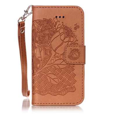 

Brown Rose Design PU Leather Flip Cover Wallet Card Holder Case for IPHONE 6S