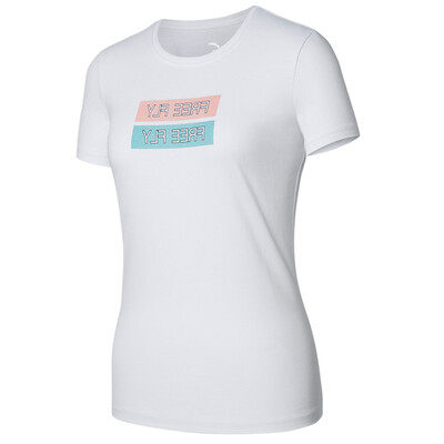 

Anta ANTA Women 16718150-1 round neck knit short sleeve T-shirt sports breathable quick-drying short T pure white S