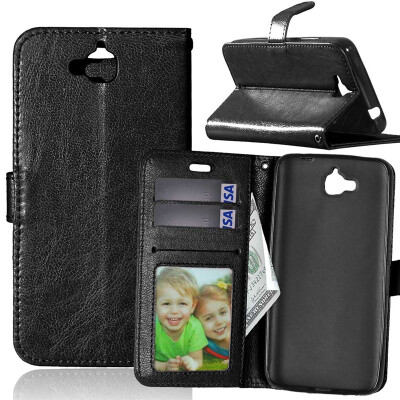 

Black Style Classic Flip Cover with Stand Function and Credit Card Slot for HUAWEI Y6 Pro/Enjoy 5