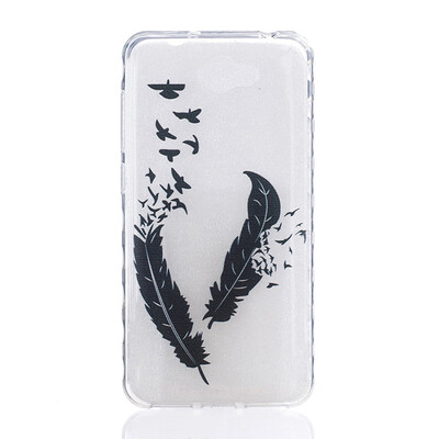 

Two feathers Pattern Soft Thin TPU Rubber Silicone Gel Case Cover for HUAWEI Y5 II