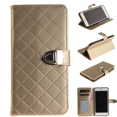 

Gold Classic Flip Cover with Stand Function and Credit Card Slot for IPHONE 7 PLUS