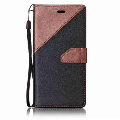 

Black + brown Design PU Leather Wallet Case Classic Flip Cover with Stand Function and Credit Card Slot for SONY Xperia XZ