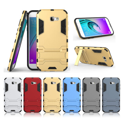 

Gold Slim Robot Armor Kickstand Shockproof Hard Rugged Rubber Back Case For SAMSUNG Galaxy A7 2017/A720