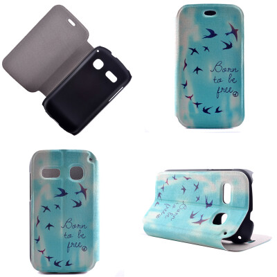 

Flying Birds Sky Design PU Leather Flip Cover Wallet Card Holder Case for Alcatel One Touch Pop C3