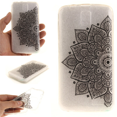 

Black half flower Pattern Soft Thin TPU Rubber Silicone Gel Case Cover for Lenovo A328