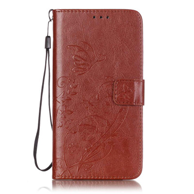 

Brown Flower Design PU Leather Flip Cover Wallet Card Holder Case for SAMSUNG S5