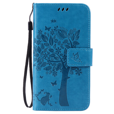 

Blue Tree Design PU Leather Flip Cover Wallet Card Holder Case for SAMSUNG A510 A52016