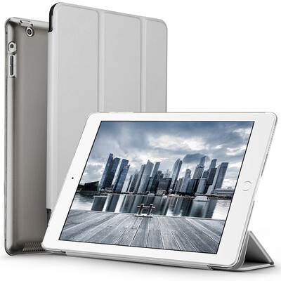 

ESR Apple iPad2 iPad4 iPad3 case shell three fold all-inclusive leather case Yue color series Galaxy gray