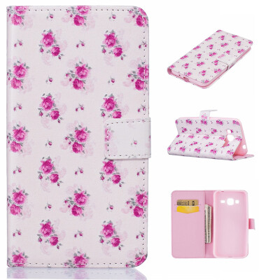 

Little Rose Design PU Leather Flip Cover Wallet Card Holder Case for SAMSUNG GALAXY J3 J310