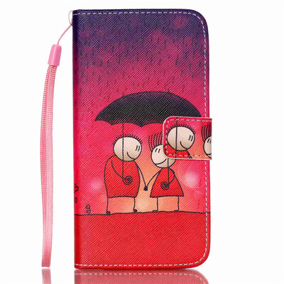 

Couple Umbrella Design PU Leather Flip Cover Wallet Card Holder Case for SAMSUNG S6