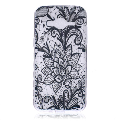 

Black Rose Pattern Мягкий тонкий ТПУ Резиновая крышка силиконовый гель чехол для SAMSUNG GALAXY J2