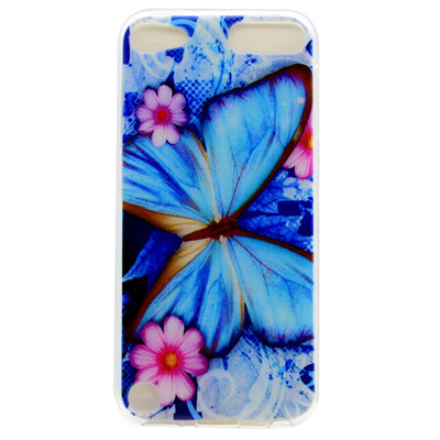 

Blue butterfly Pattern Soft Thin TPU Rubber Silicone Gel Case Cover for iPod Touch 5