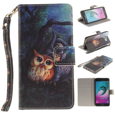 

Oil painting owl Design PU Leather Flip Cover Wallet Card Holder Case for SAMSUNG GALAXY A5 2016/A510