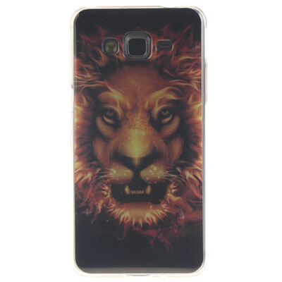 

Flame Lion Pattern Мягкий тонкий ТПУ Резиновая крышка силиконовый гель чехол для SAMSUNG GALAXY Grand Prime G530
