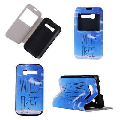 

Wild Free Design Кожа PU откидной крышки Кошелек для карты Держатель чехол для Alcatel One Touch Pop C5